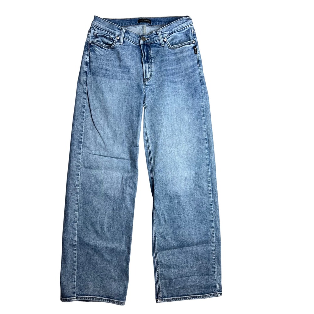 Silver Jeans Co V Front Wide Leg Jeans Sz 29  High Rise Loose Relaxed Baggy Y2K